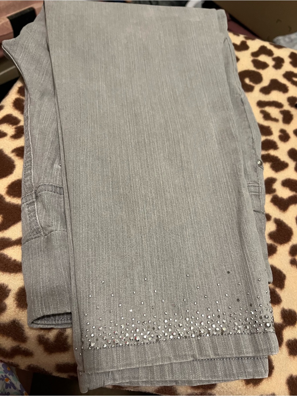 Women's Gray Embellished Jeans